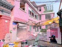 太仓2019年苏州拆除违建锤!金鸡岭三层别墅开拆